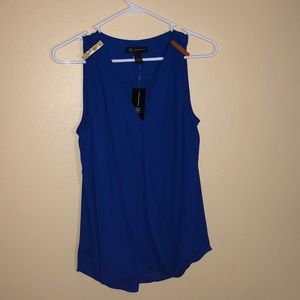 INC NWT Blue and Gold Sleeveless Blouse